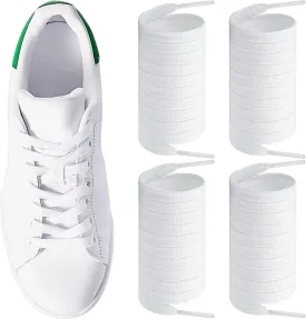 2 Pairs Shoelaces for Adidas Stan Smith, Flat Shoe Laces Replacement Laces for Sneaker Shoes