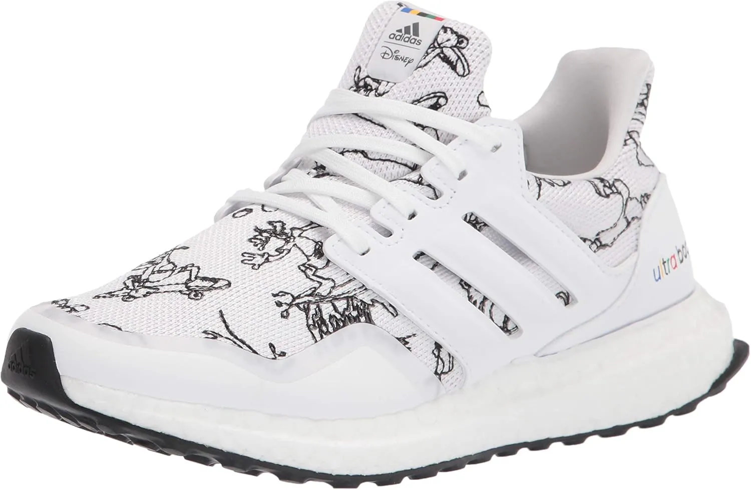 adidas Ultraboost DNA Running Shoe, White/White/Blue, 5.5 US Unisex Big Kid