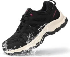 ANJOUFEMME Women's Waterproof Hiking Shoes Non Slip Sneakers Lightweight Tennis Shoes for Work Walking Running Trekking Trail Shoes