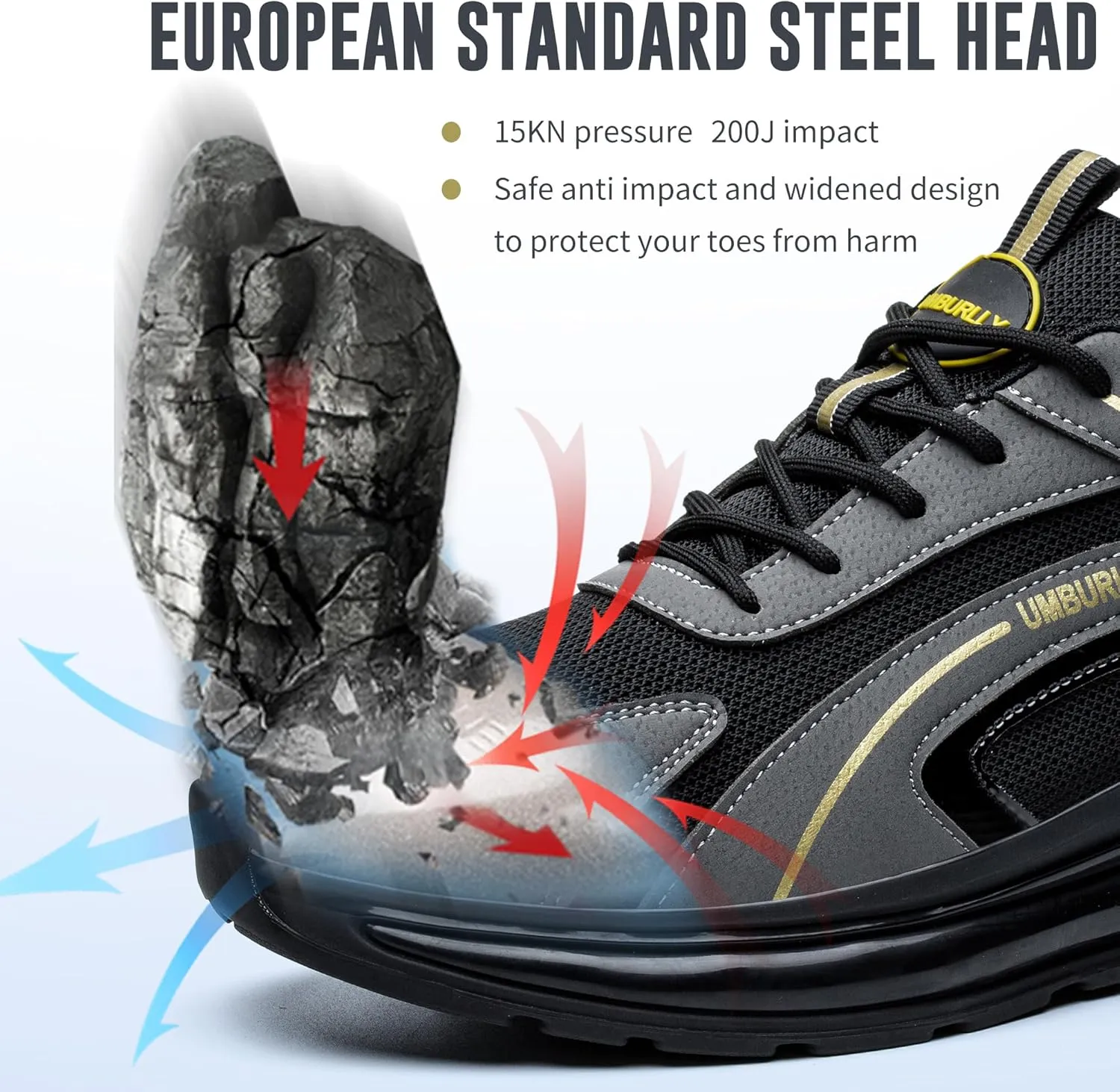 Asiman Steel Toe Shoes for Men Indestructible Work Shoes Lightweight Steel Toe Sneakers for Women Non Slip Breathable Safety Shoes Puncture Proof Composite Toe Shoes