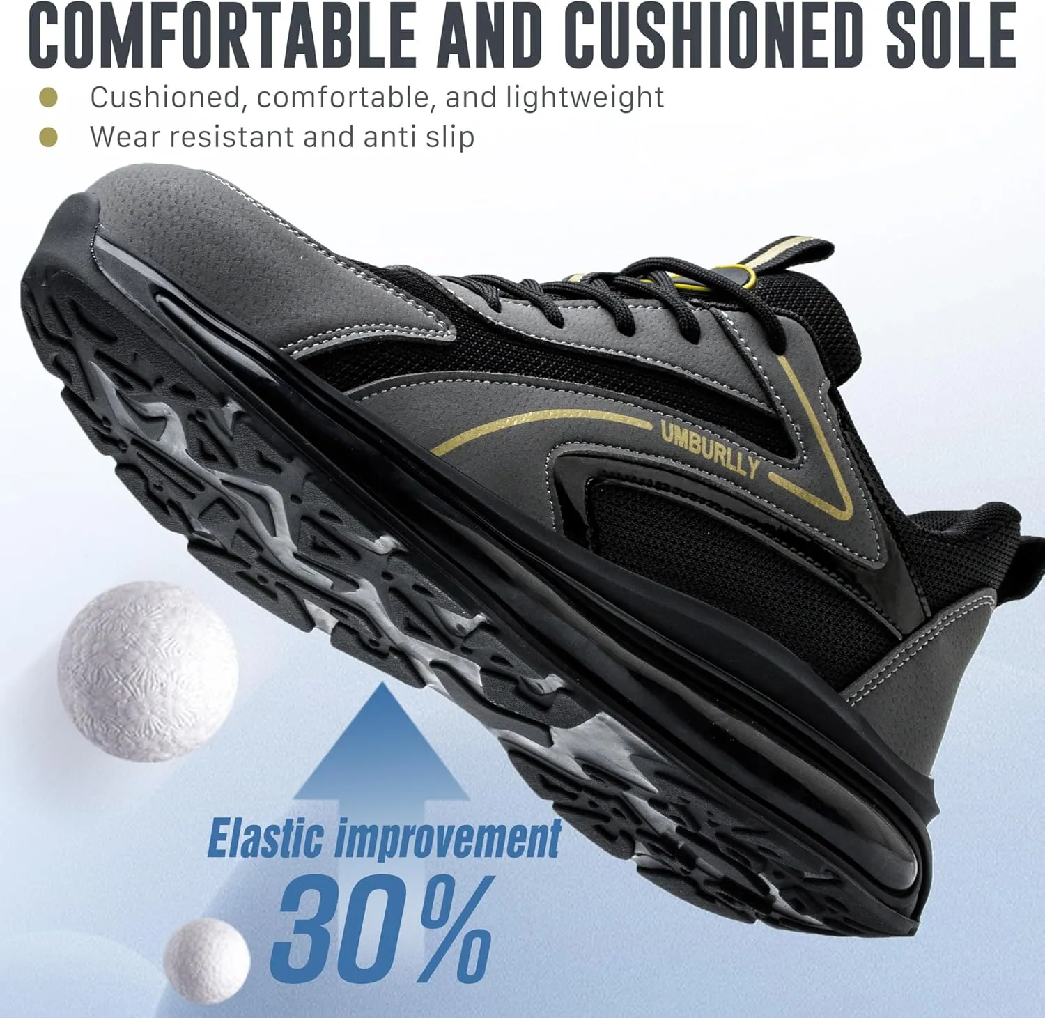 Asiman Steel Toe Shoes for Men Indestructible Work Shoes Lightweight Steel Toe Sneakers for Women Non Slip Breathable Safety Shoes Puncture Proof Composite Toe Shoes