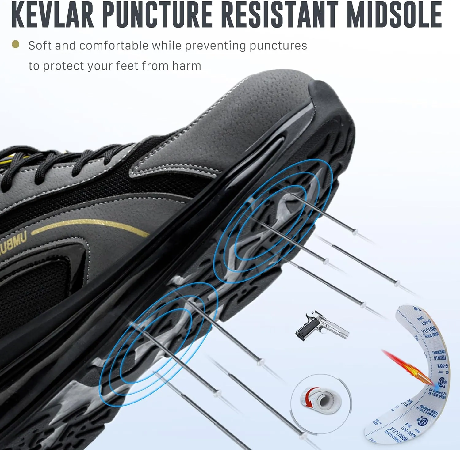 Asiman Steel Toe Shoes for Men Indestructible Work Shoes Lightweight Steel Toe Sneakers for Women Non Slip Breathable Safety Shoes Puncture Proof Composite Toe Shoes