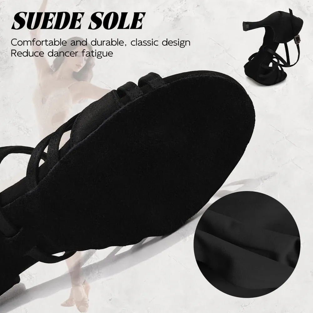 Ballroom Latin Dance Shoes for Women Open Toe Salsa Tango Professional Dance Shoes 3 Inch
