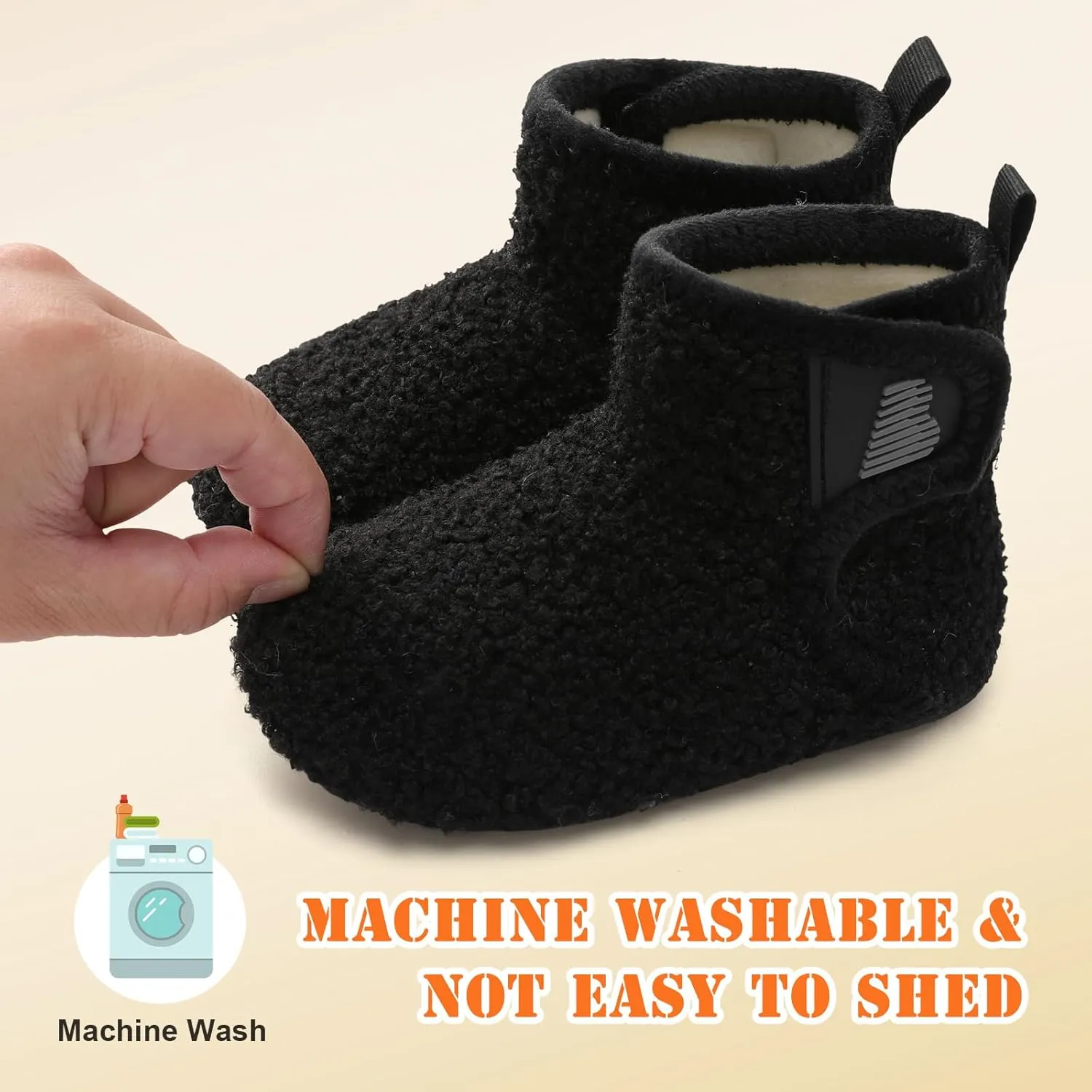 BARERUN Toddler Slippers Girls Boys House Shoes Baby Winter Booties Plush Cozy Kids House Slipper Warm Lightweight Infant Walking Shoes Socks