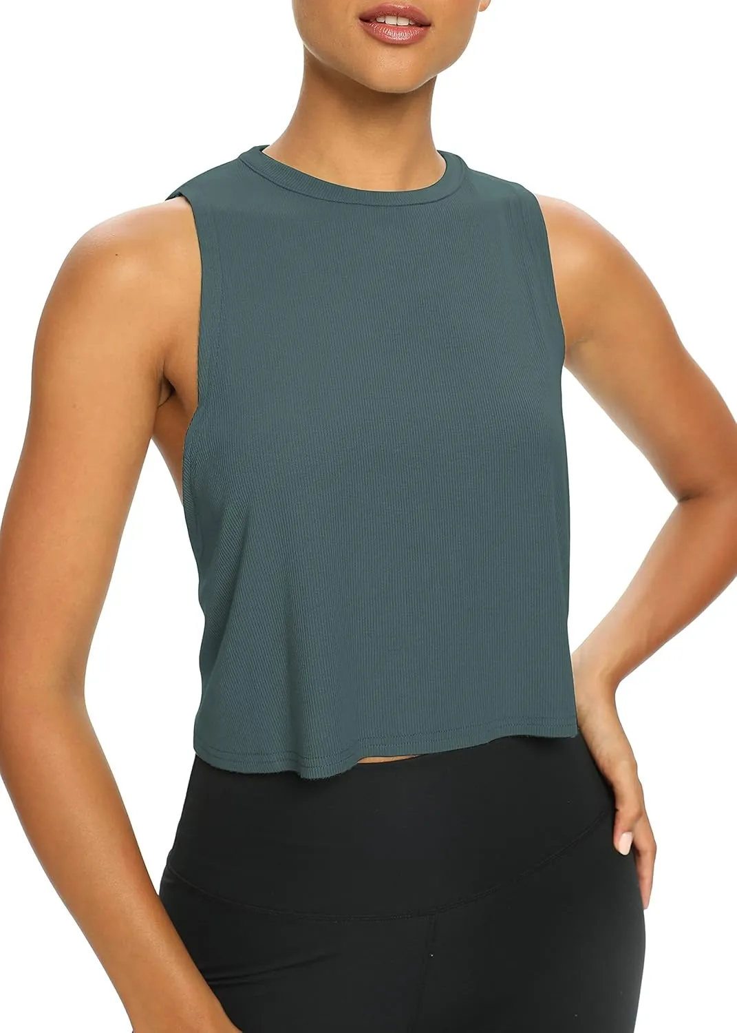 Bestisun Womens Open Back Workout Shirts Cropped Yoga Tank Tops Backless Athletic Clothes
