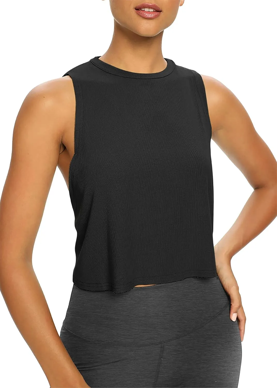 Bestisun Womens Open Back Workout Shirts Cropped Yoga Tank Tops Backless Athletic Clothes