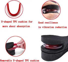 Breathable 4 Layers 3.54 inch Height Increasing Insole Shoe Lift Elevator Shoe Insole with Air Cushion for Variable Height