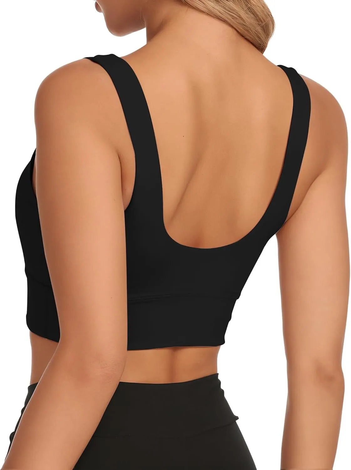 Buauty Sports Bras for Women, High Support Sport Bra Workout Built in Bra Scoop Neck U Back Yoga Sports Bra