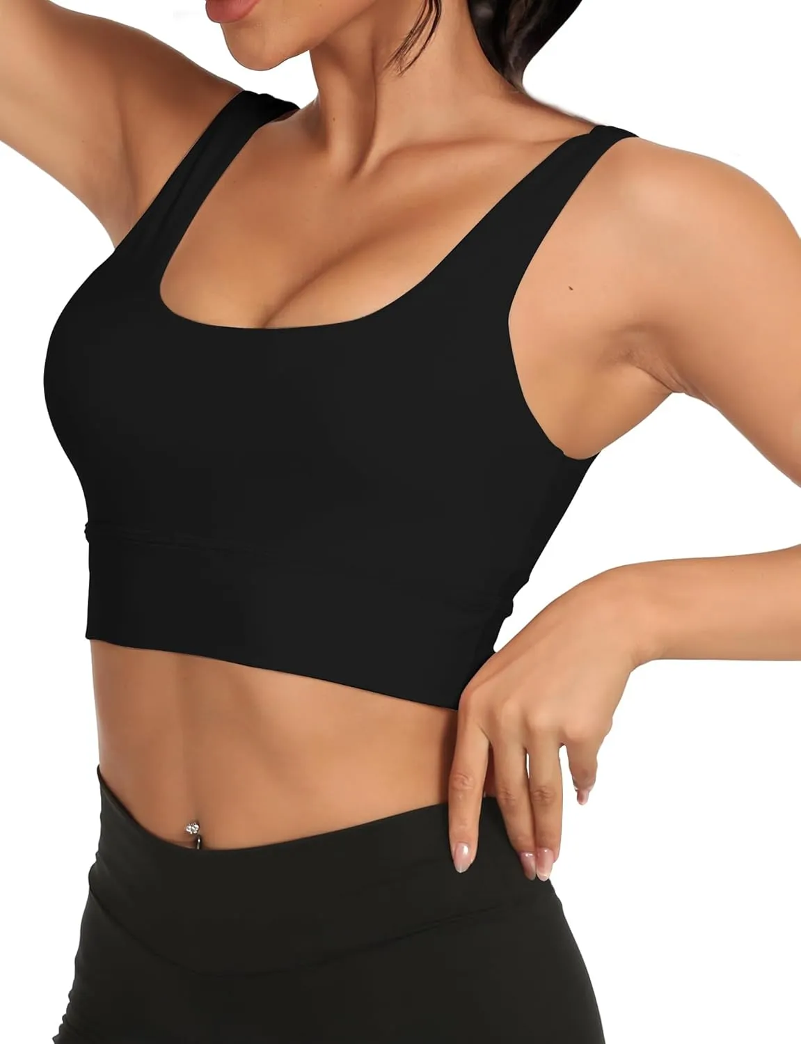 Buauty Sports Bras for Women, High Support Sport Bra Workout Built in Bra Scoop Neck U Back Yoga Sports Bra