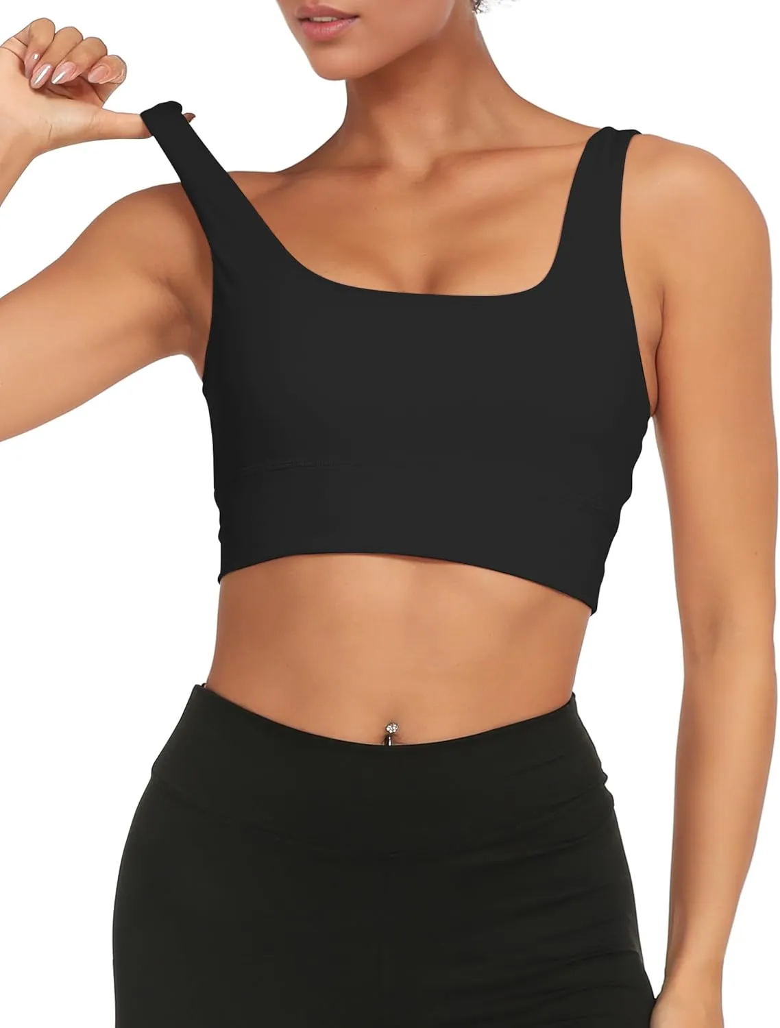 Buauty Sports Bras for Women, High Support Sport Bra Workout Built in Bra Scoop Neck U Back Yoga Sports Bra