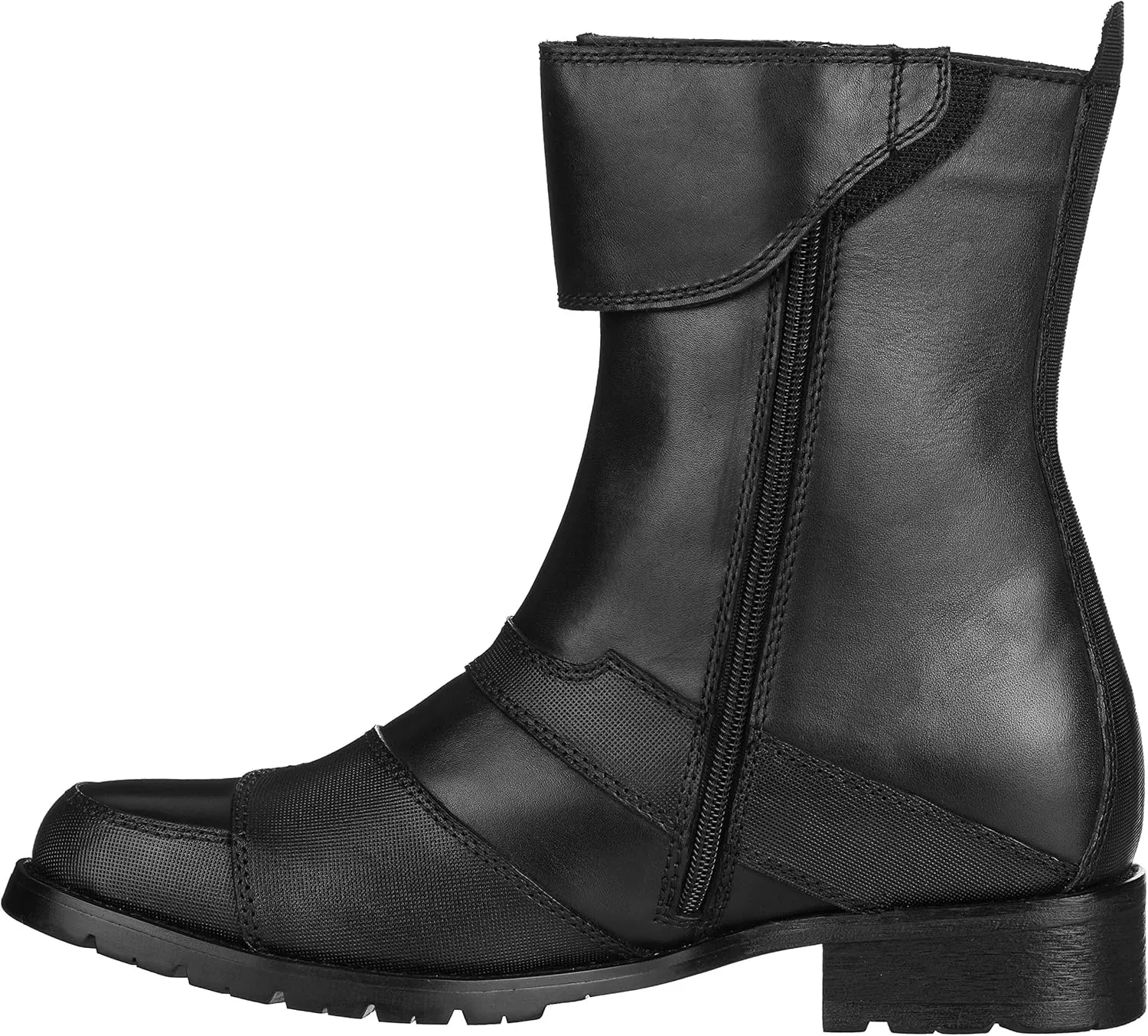 CALTO Men's Invisible Height Increasing Elevator Shoes - Black Leather Zipper High-top Biker Boots - 3.3 Inches Taller - G6252 - Size 7.5 D(M) US