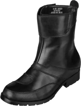 CALTO Men's Invisible Height Increasing Elevator Shoes - Black Leather Zipper High-top Biker Boots - 3.3 Inches Taller - G6252 - Size 7.5 D(M) US