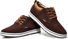 CERYTHRINA Men's Taller Height Increasing Elevator Shoes 2.36'' Lace-up Flannelette Cowhide Leather Dress Shoes