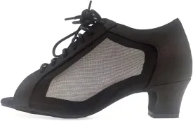 Comfortable Low heel 1.5" Black Khaki Professional Latin Ballroom Dance Shoes Women L-030