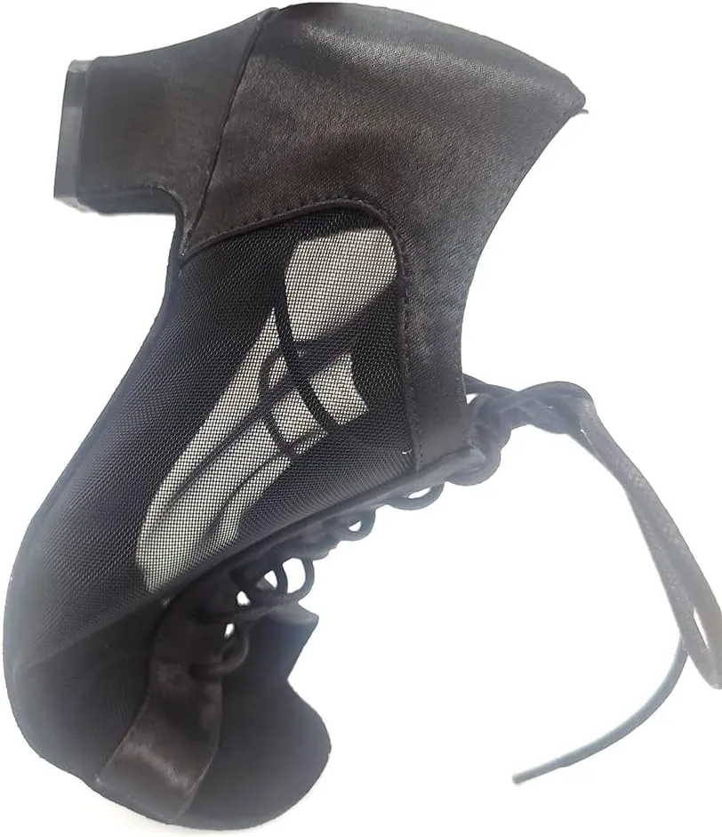 Comfortable Low heel 1.5" Black Khaki Professional Latin Ballroom Dance Shoes Women L-030