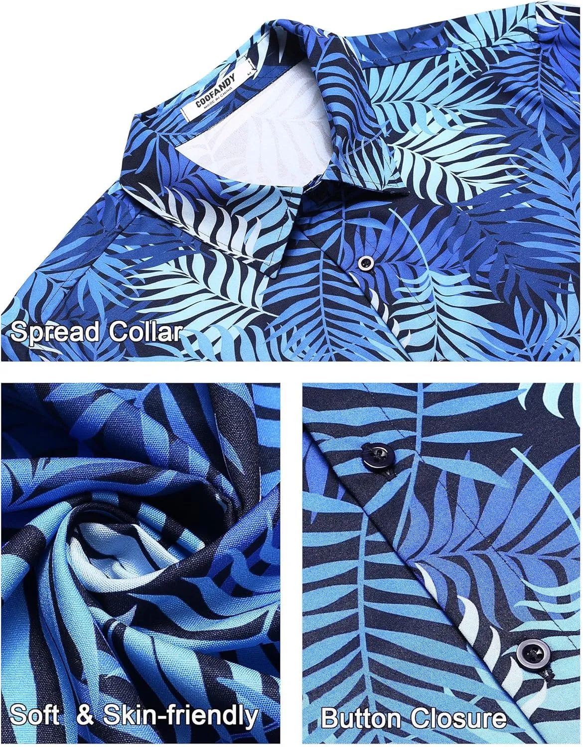 COOFANDY Mens Hawaiian Shirts Short Sleeve Button Down Shirt Casual Summer Beach Shirts Floral Tropical Vacation Resort Wear
