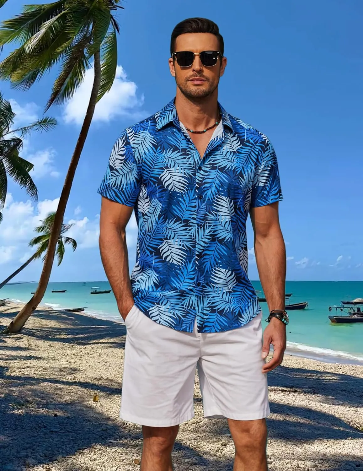 COOFANDY Mens Hawaiian Shirts Short Sleeve Button Down Shirt Casual Summer Beach Shirts Floral Tropical Vacation Resort Wear