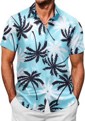 COOFANDY Mens Hawaiian Shirts Short Sleeve Button Down Shirt Casual Summer Beach Shirts Floral Tropical Vacation Resort Wear