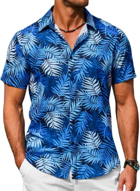 COOFANDY Mens Hawaiian Shirts Short Sleeve Button Down Shirt Casual Summer Beach Shirts Floral Tropical Vacation Resort Wear