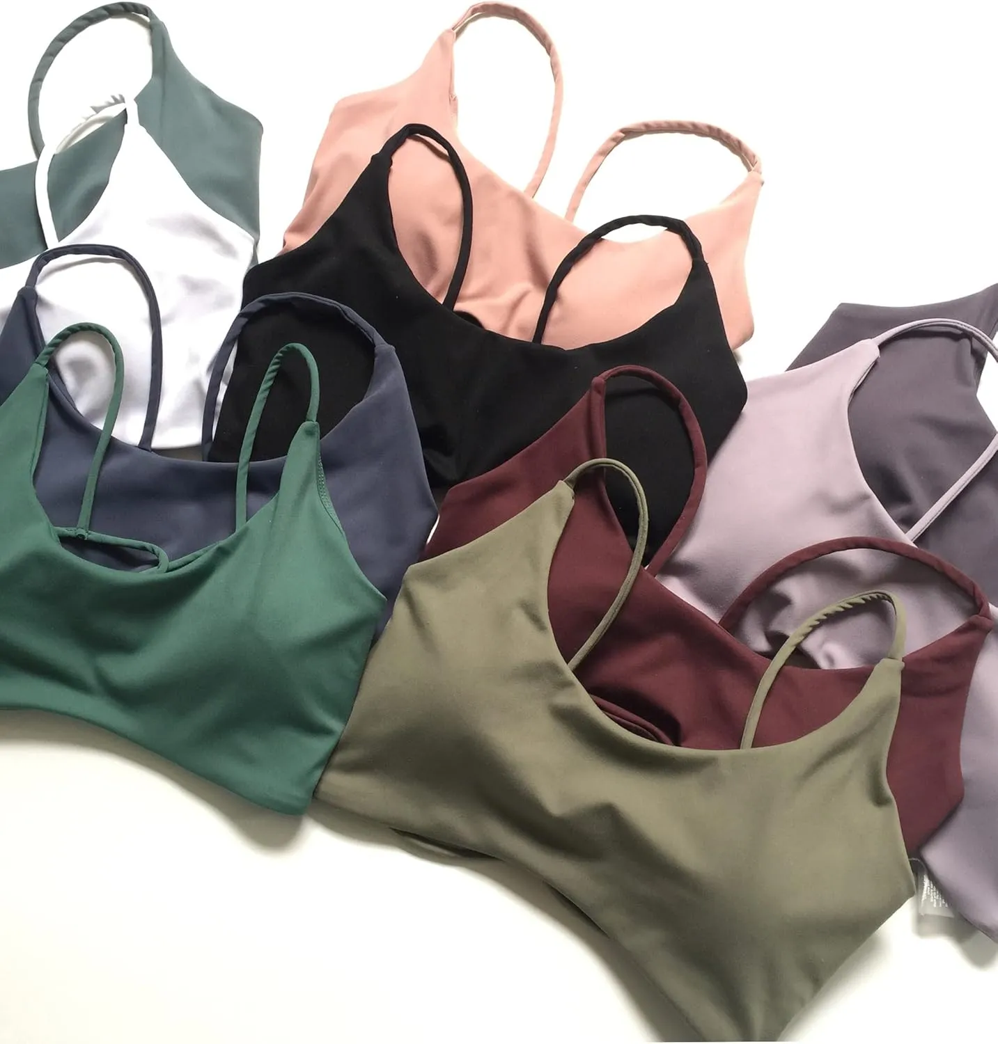 Danysu Backless Sports Bra Soft Workout Tops with Removable Padded Yoga Training Bras Strappy Going Out Top