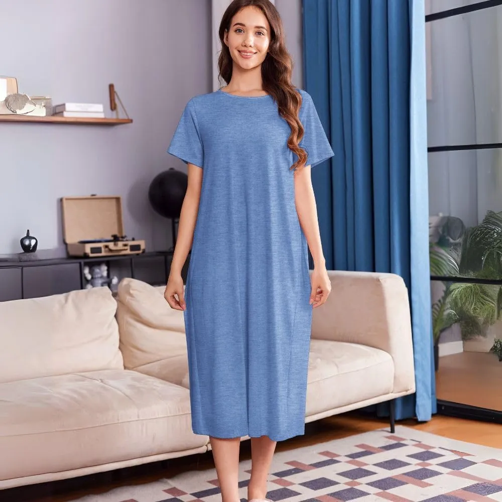 Deyeek Open Back Hospital Gowns for Women Post Shoulder Surgery Dress Adaptive Clothing Night Robes for Spinal Recovery