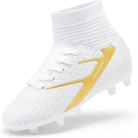 DREAM PAIRS Boys Girls Soccer Cleats Youth Firm Groud Outdoor Sport Athletic High Top Football Shoes for Little/Big Kid
