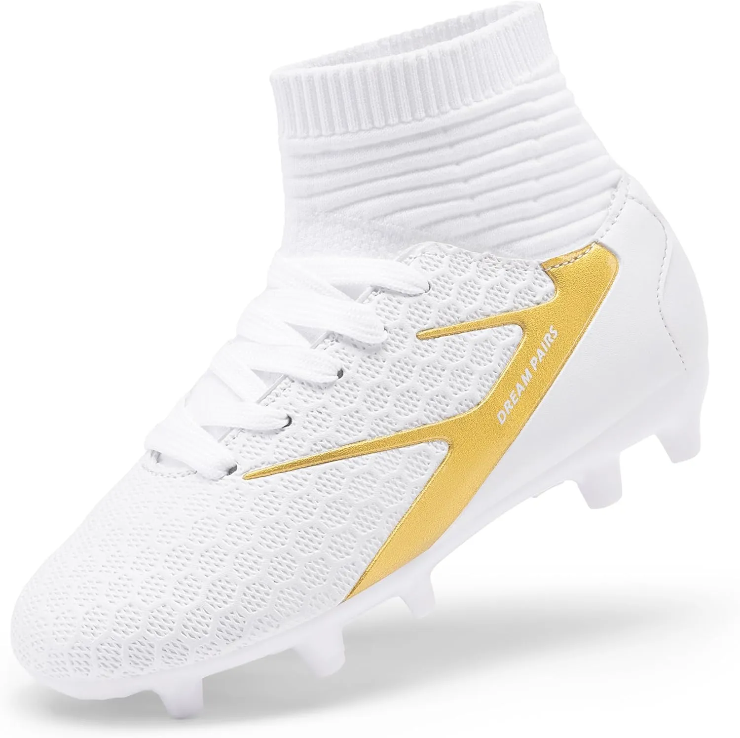 DREAM PAIRS Boys Girls Soccer Cleats Youth Firm Groud Outdoor Sport Athletic High Top Football Shoes for Little/Big Kid