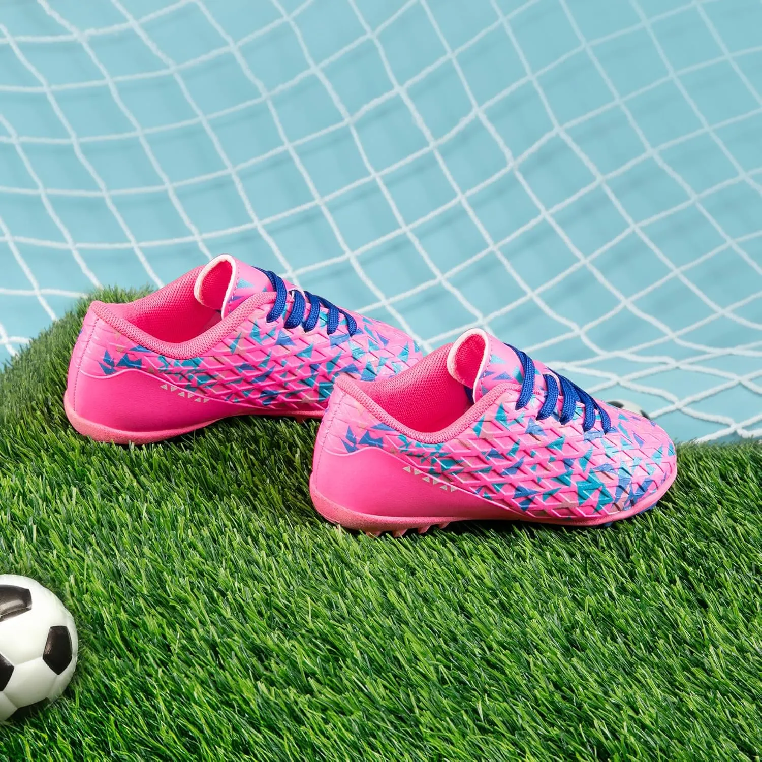 DREAM PAIRS Boys Girls Turf Indoor Soccer Shoes Lace Up Cleats for Little/Big Kid