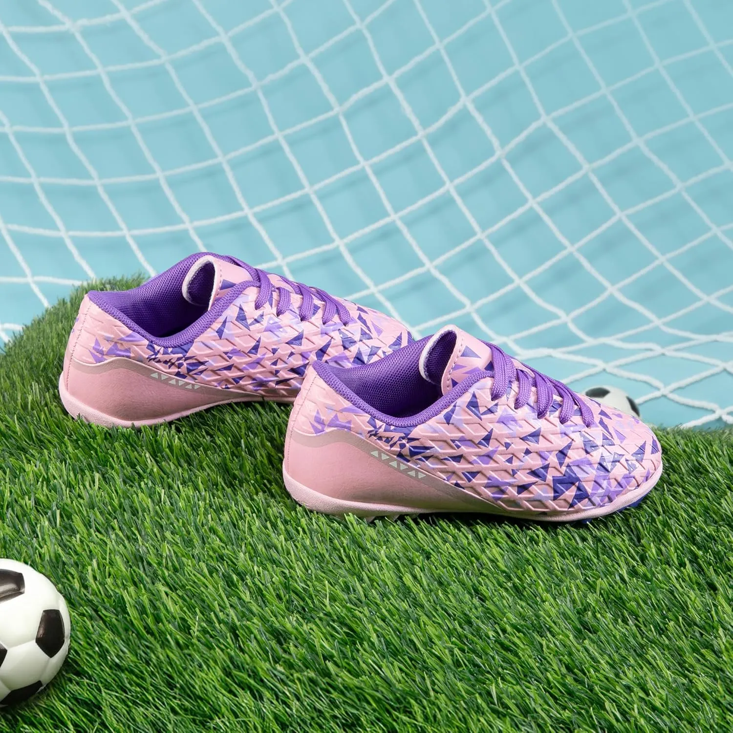 DREAM PAIRS Boys Girls Turf Indoor Soccer Shoes Lace Up Cleats for Little/Big Kid