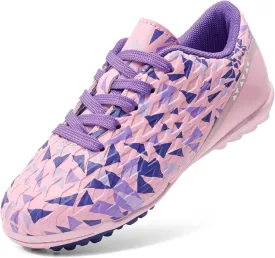 DREAM PAIRS Boys Girls Turf Indoor Soccer Shoes Lace Up Cleats for Little/Big Kid