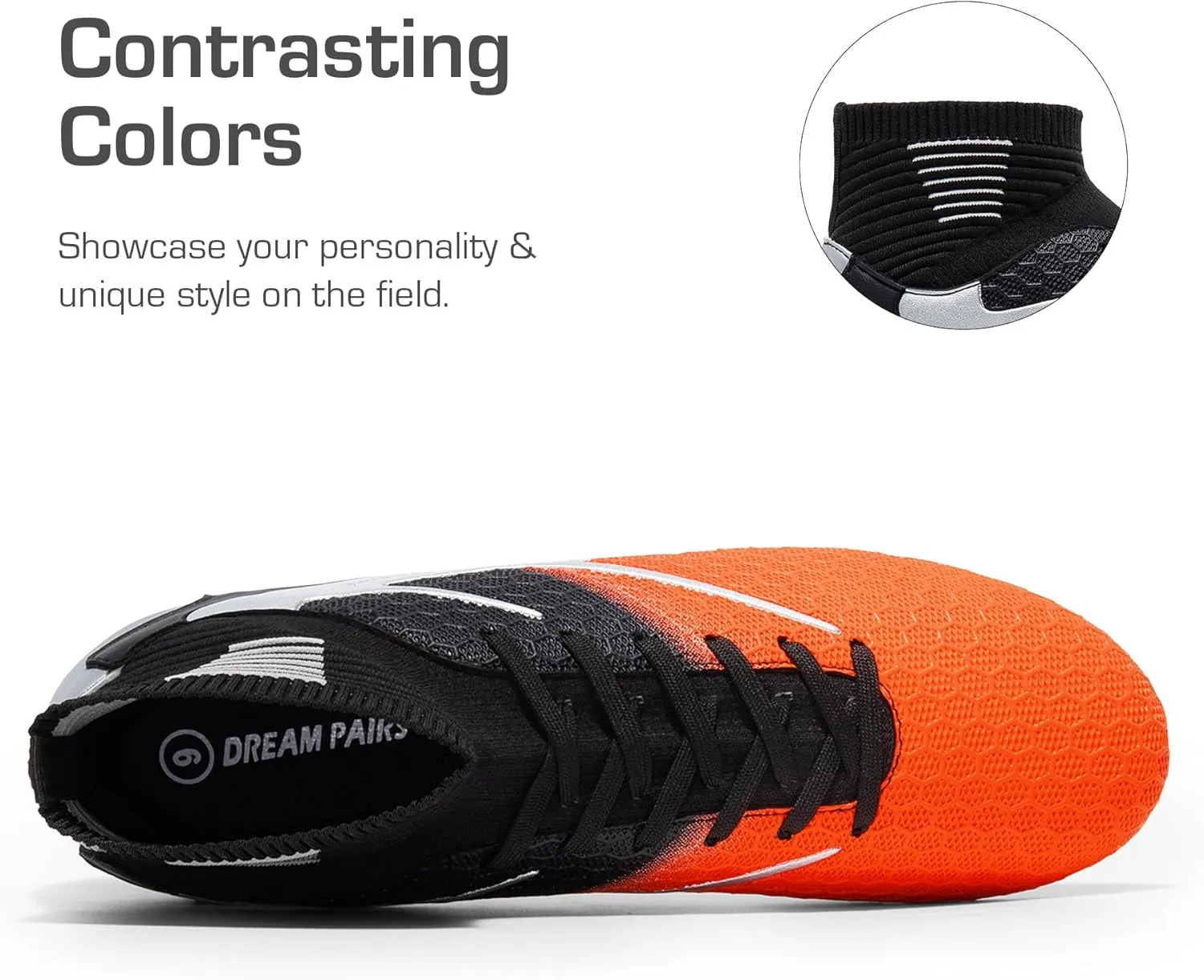 DREAM PAIRS Men's High Tops Lace Up Soccer Cleats, Lightweight Professional Athletic Football Cleats Mens Athletic Shoes for Training Soccer