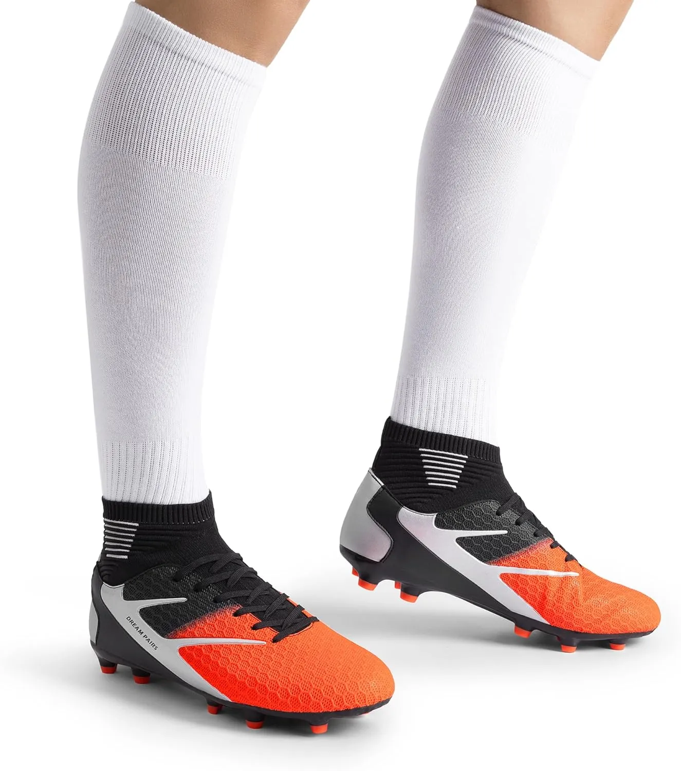 DREAM PAIRS Men's High Tops Lace Up Soccer Cleats, Lightweight Professional Athletic Football Cleats Mens Athletic Shoes for Training Soccer