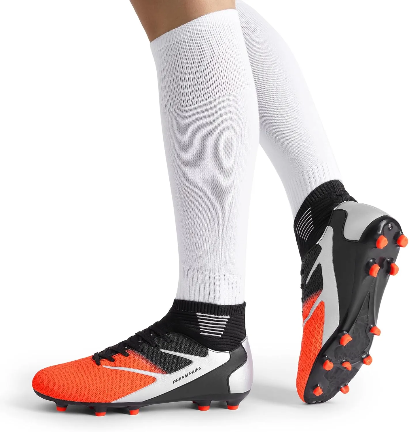 DREAM PAIRS Men's High Tops Lace Up Soccer Cleats, Lightweight Professional Athletic Football Cleats Mens Athletic Shoes for Training Soccer