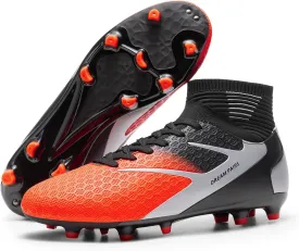 DREAM PAIRS Men's High Tops Lace Up Soccer Cleats, Lightweight Professional Athletic Football Cleats Mens Athletic Shoes for Training Soccer