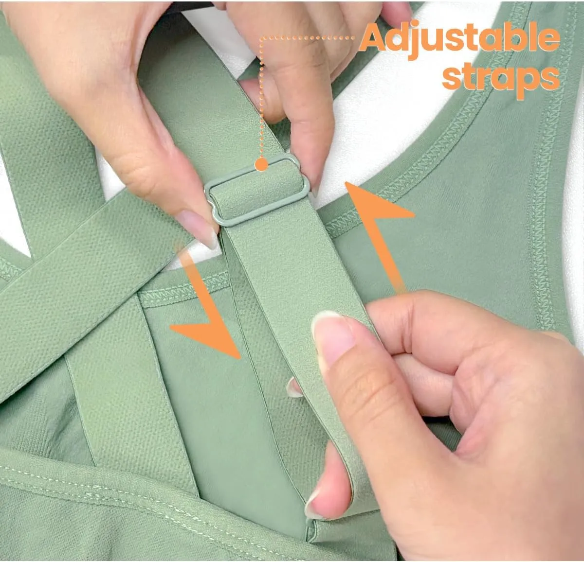 FITTIN Padded Sports Bras for Women: Support Strappy Adjustable Straps Cross Back Sport Bra Pack for Workout Yoga Running Gym
