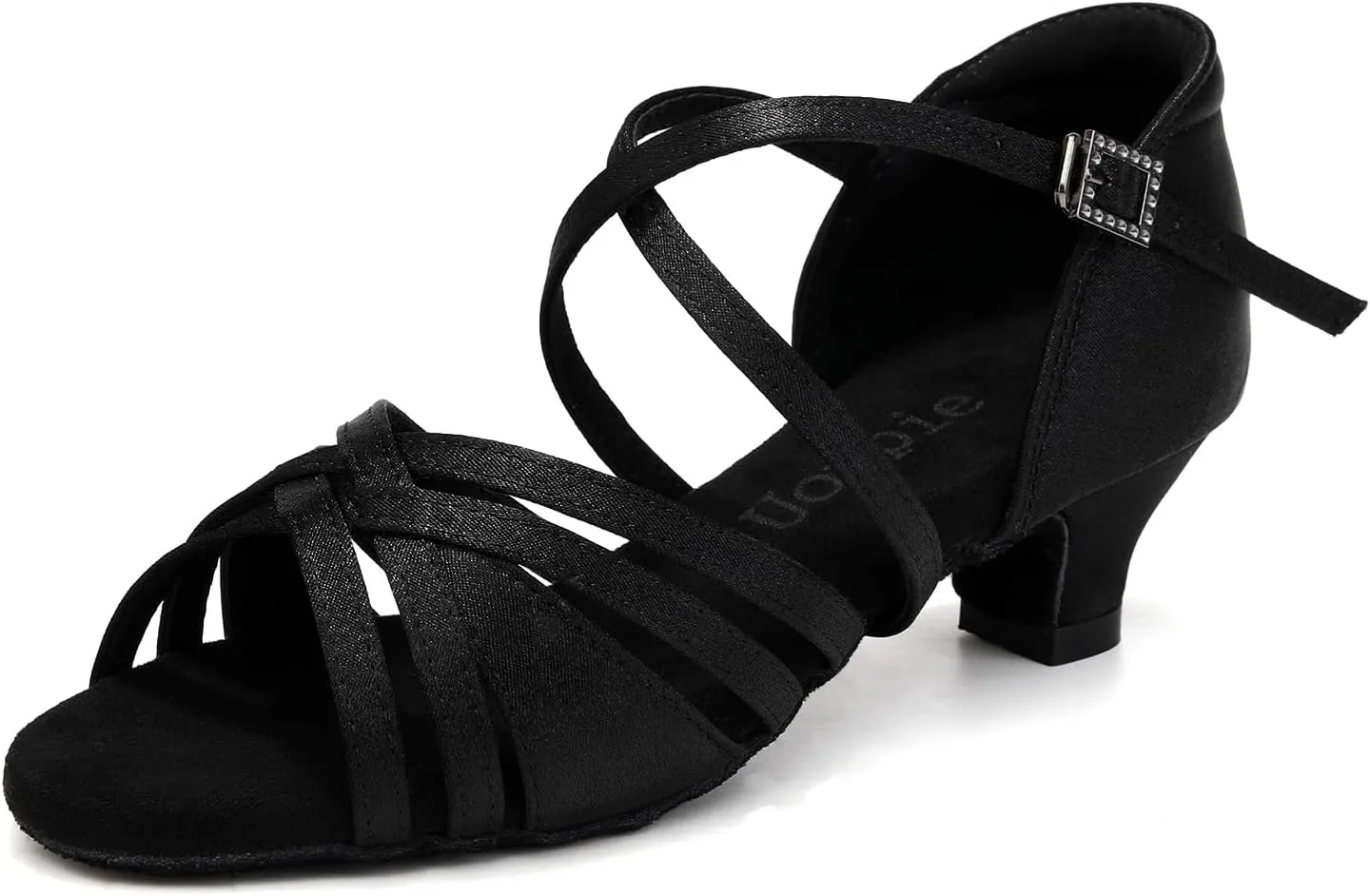 Girls Latin Salsa Ballroom Dance Shoes Low Heel Performance Practice Dancing Shoes for Kids
