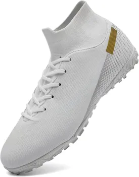HaloTeam Men's Soccer Shoes Cleats Professional High-Top Breathable Athletic Football Boots for Outdoor Indoor TF/AG 3US-11US