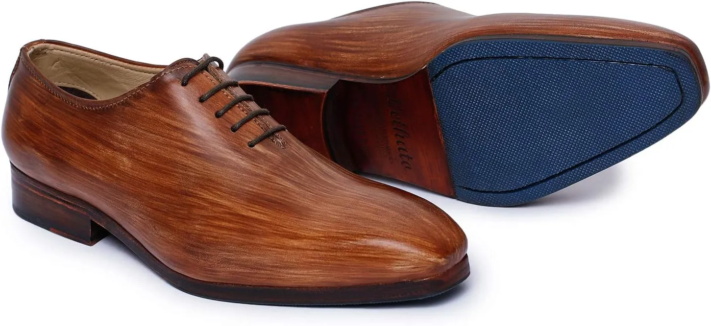 Handcrafted Wholecut Oxford Men's Genuine Leather Lace Up Dress Shoes