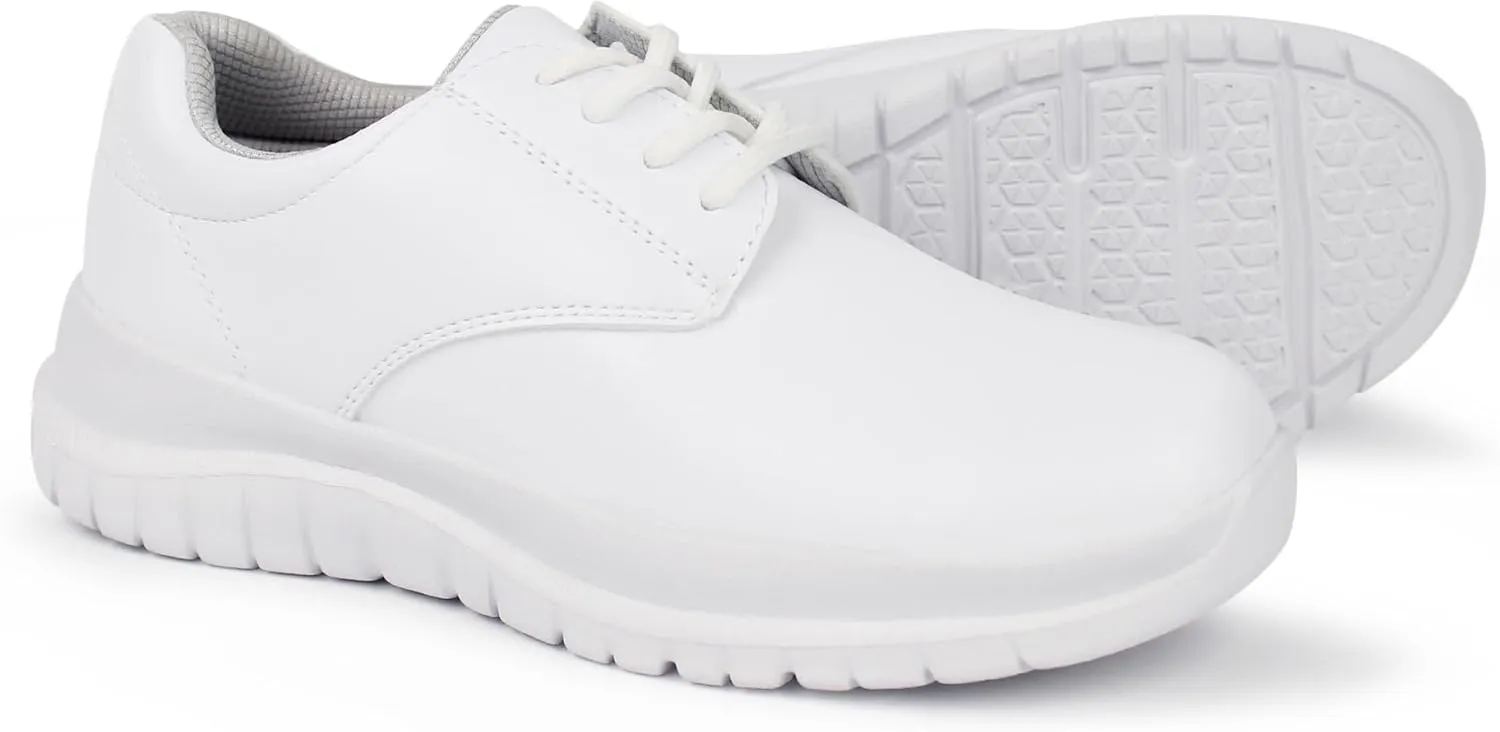 Hawkwell Women's Lace Up Lightweight Water Resistant Nurse Shoes Slip Resistant Healthcare Work Shoes