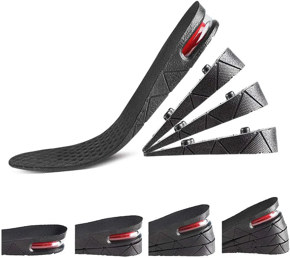 Height Increase Insole, 4-Layer Adjustable Shoe Insert Lift Kit 1.2 to 3.3 Inch with Heel Air Cushion for Men&Women 5-9