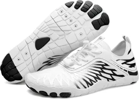 HF Signature Healthy & Non-Slip Breathable Barefoot Shoes, Flexible Lightweight Daily Wear Walking Shoes Unisex White/Black