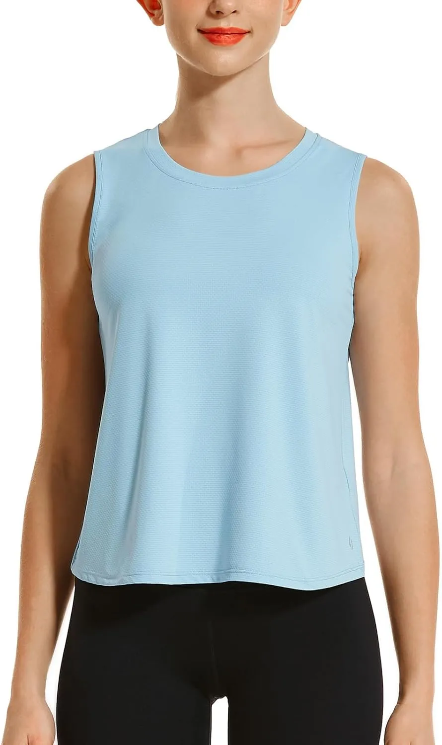 HODOSPORTS Workout Tops for Women UPF 50  Open Back Sleeveless Tank Tops Quick Dry Athletic Gym Yoga Shirts Loose Fit