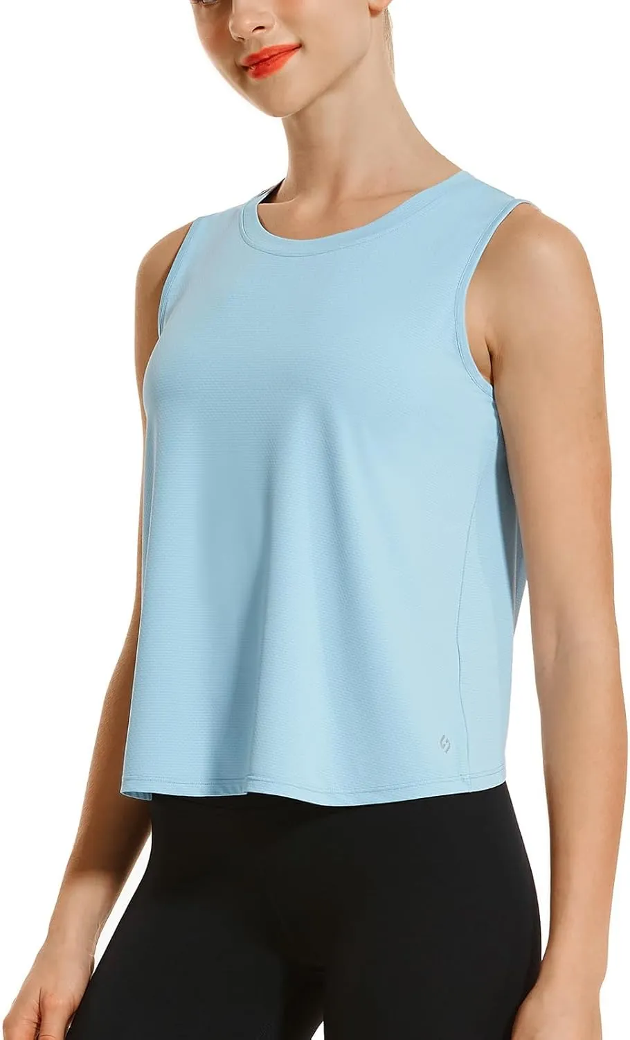 HODOSPORTS Workout Tops for Women UPF 50  Open Back Sleeveless Tank Tops Quick Dry Athletic Gym Yoga Shirts Loose Fit