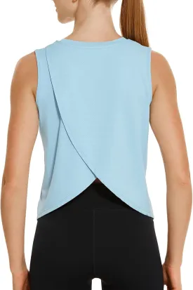 HODOSPORTS Workout Tops for Women UPF 50  Open Back Sleeveless Tank Tops Quick Dry Athletic Gym Yoga Shirts Loose Fit