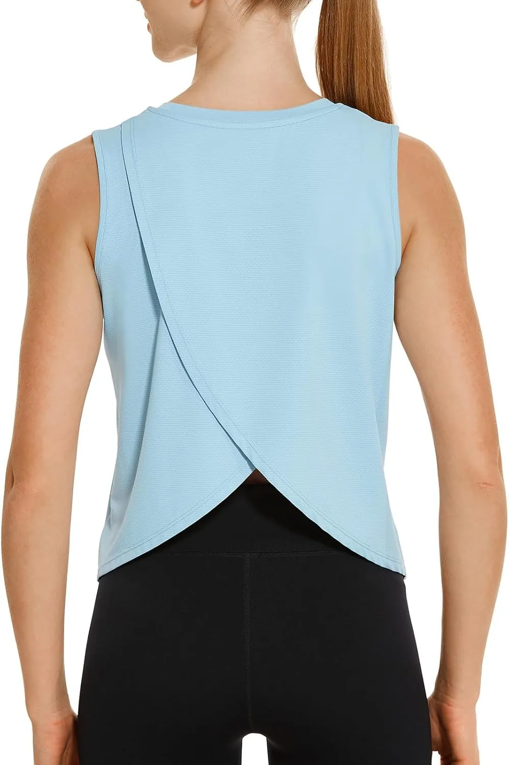 HODOSPORTS Workout Tops for Women UPF 50  Open Back Sleeveless Tank Tops Quick Dry Athletic Gym Yoga Shirts Loose Fit