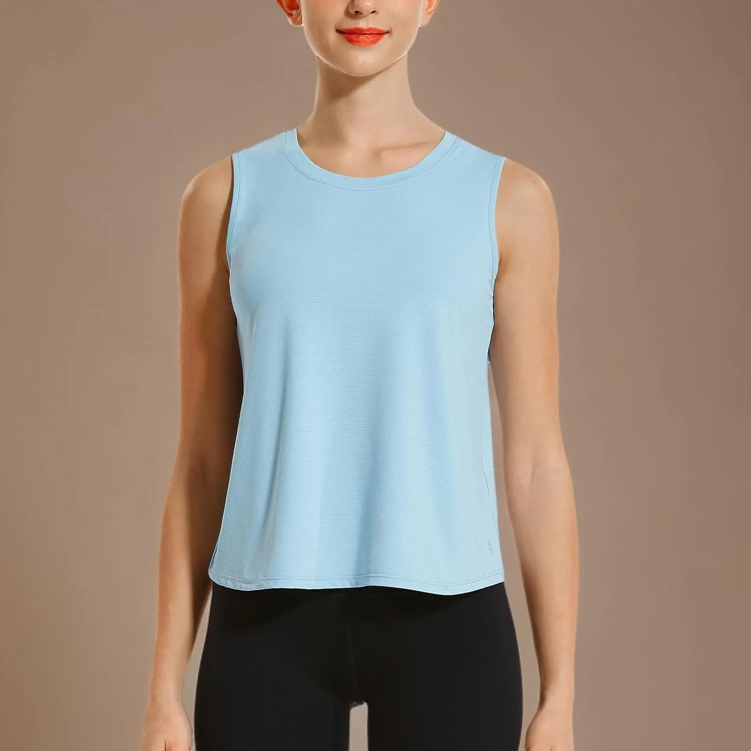 HODOSPORTS Workout Tops for Women UPF 50  Open Back Sleeveless Tank Tops Quick Dry Athletic Gym Yoga Shirts Loose Fit