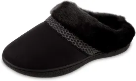 isotoner Women's Microsuede Mallory Hoodback Slipper, with Memory Foam and Indoor/Outdoor Sole
