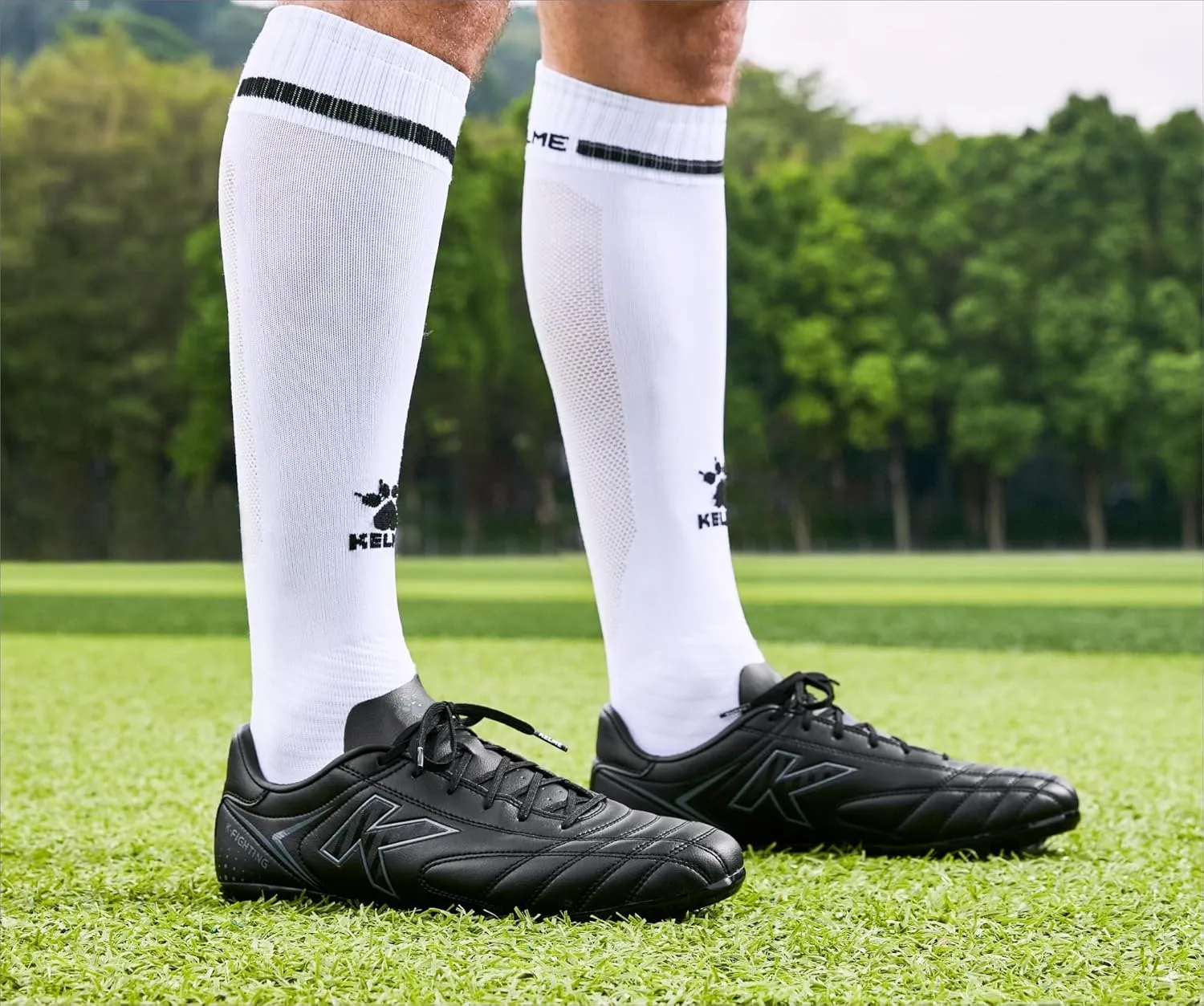 KELME K-Fighting Microfiber Leather Soccer Cleats, Firm/Artificial Ground Outdoor Shoes, for Men Women