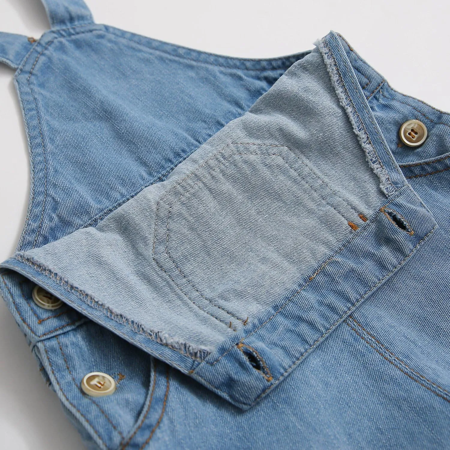 KIDSCOOL SPACE Baby Girl Boy Jean Overalls,Toddler Summer Denim Shortall