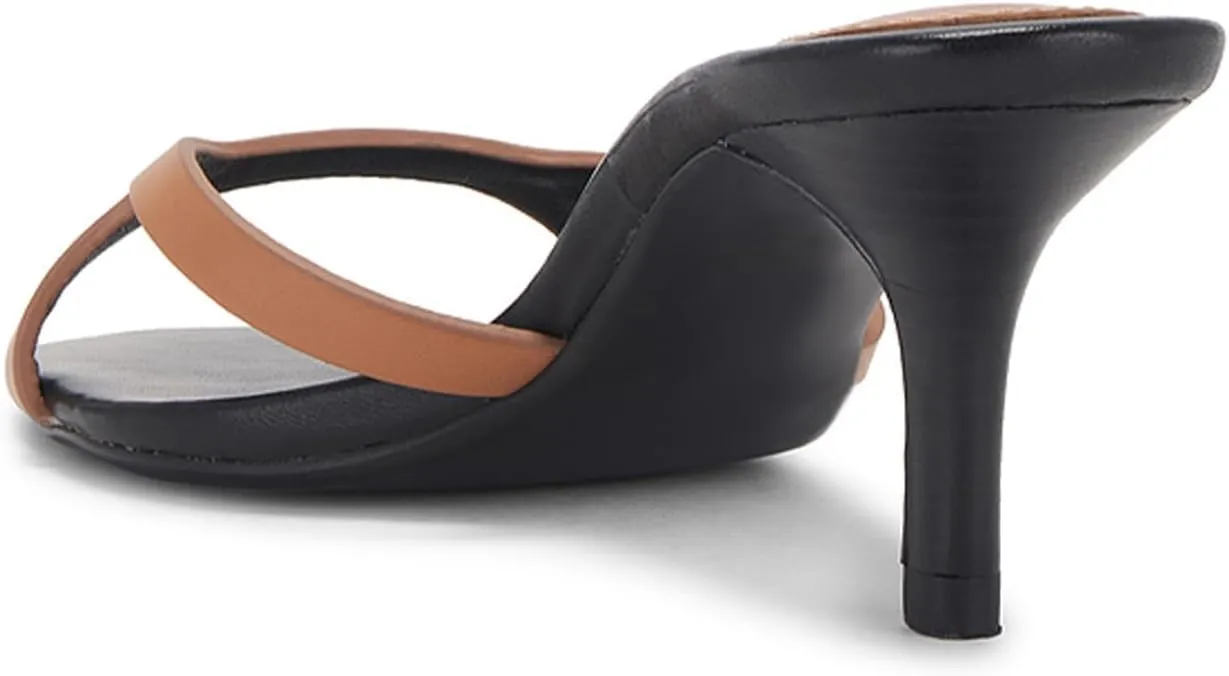 Kitten Heels for Women Single Strap Low Heel Open Toe Mule Shoes Non Slip Sandals